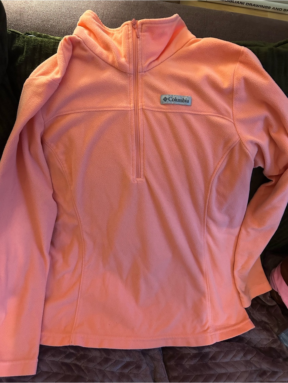 Columbia Coral Pink Half-Zip Micro-Fleece Pullover